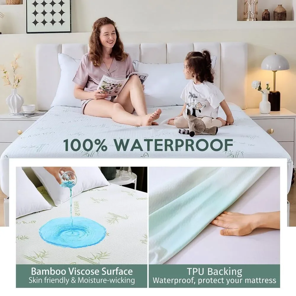 2 Pack Queen Mattress Protector 100 Waterproof Mattress Cover Queen